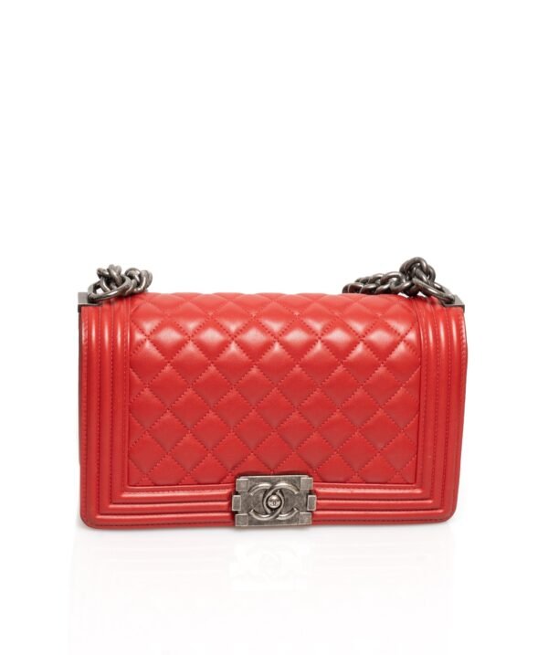 Chanel Red New Medium Boy Bag - ADL1302 - Cap N Wrap