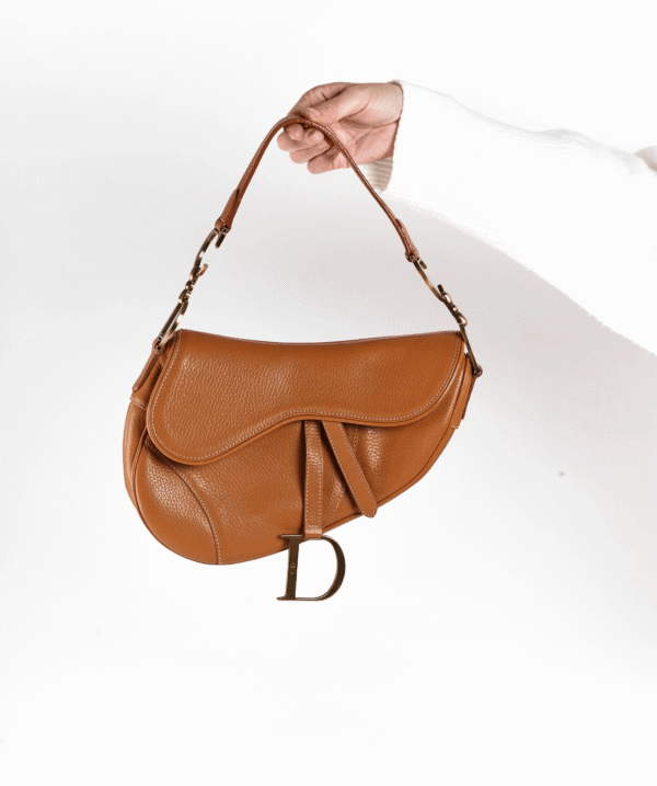 Brown Leather Dior Saddle Bag GHW - Cap N Wrap